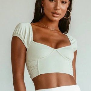 Princess Polly Sage Green Karla Crop Top